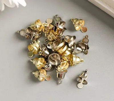 Набор металл "Колокольчики-мини золото/серебро" d=0,8 см, 25 шт