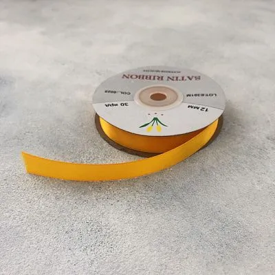 Лента атласная Желто-золотая 6019 шир 12 мм