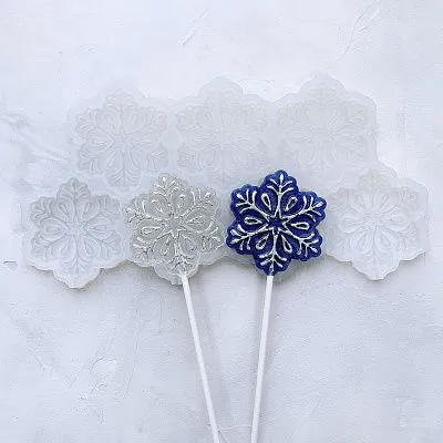 Силиконовая форма для леденцов Снежинки №3 178 6 см 7 шт