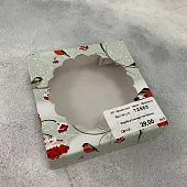 Коробка Снегири 10х10х3 см