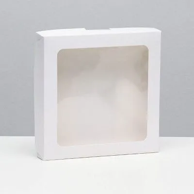 Коробка самосборная Белая, 19х19х3 см