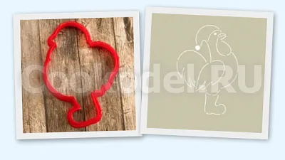 AL Форма+трафарет Петушок в валенках