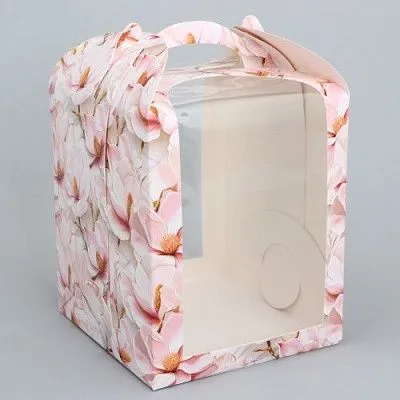 Коробка для кулича "Сакура", 15х15х18 см