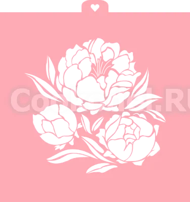 AL Трафарет "Пионы"