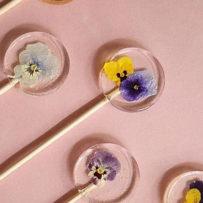 Сухоцвет для леденцов "Анютины глазки" фиолетовые маленькие 12 шт