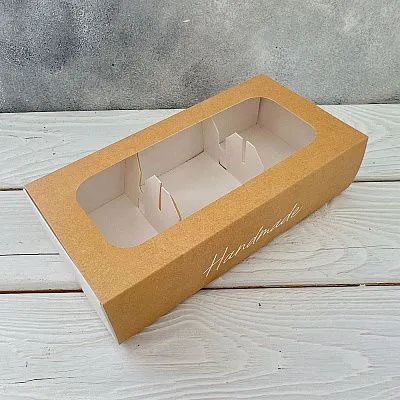 Коробка для 4 кейкпопсов с вкладышем Handmade, 10,2х20х5 см