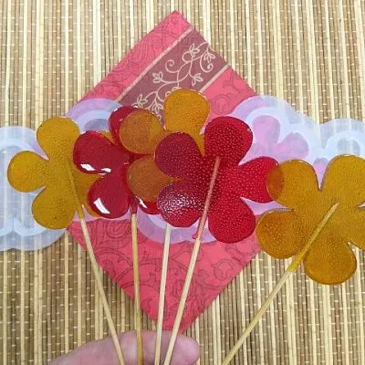 Силиконовая форма для леденцов №283 "Цветочек с дном", 5 ячеек