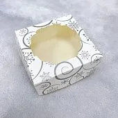 Коробка Снежинки с окном 13х13х6 см