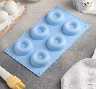 Форма для выпечки и муссовых десертов "Сладости.Пончики", 29х17х2 см, 6  ячеек