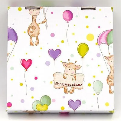 Коробка для пряников Счастье в доме с окном 15х15х3 см микрогофрокартон