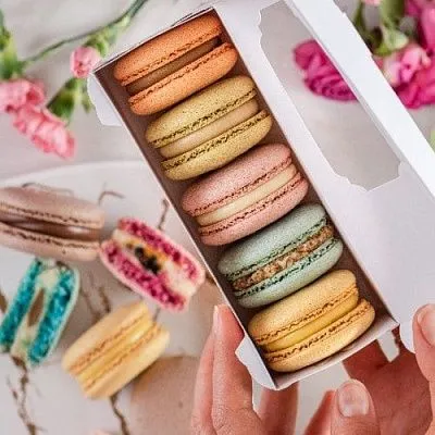 Коробка для макаронс и зефира Белая, 15,5х5,5х5,5 см