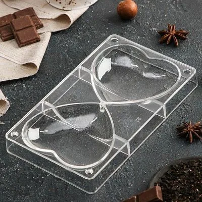 Форма для шоколада «Любовь», 2 ячейки, 20х12х2,5 см, ячейка 10х9х1,5 см