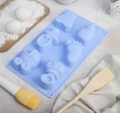 Форма для выпечки, силикон «Для новорожденных», 28,5×16,5 см, 6 ячеек