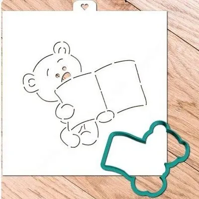 AL Трафарет+форма "Медвежонок с книгой"