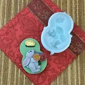 Силиконовая форма №2060 "8 марта", зайчик