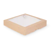 Коробка Табокс Крафт с окном, 20х20х4,5 см