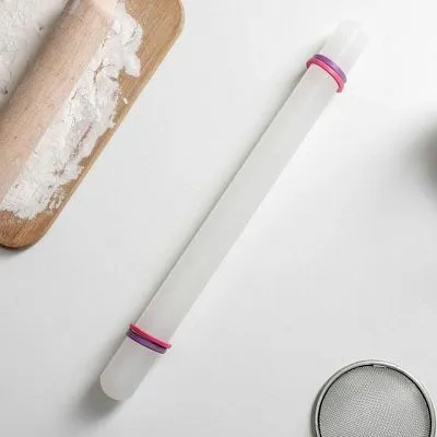 Скалка с ограничителями кондитерская, 32,5х3 см (Пластик)