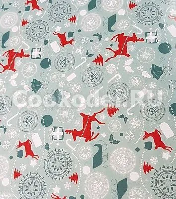 Коробка Новогодние олени с прозрачной крышкой 15,5х15,5х3 см