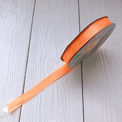 Лента атласная Морковно оранжевая 6074 шир 12 мм