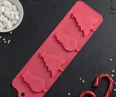 Силиконовая форма "Новый год", 31х9 см, 4 ячейки