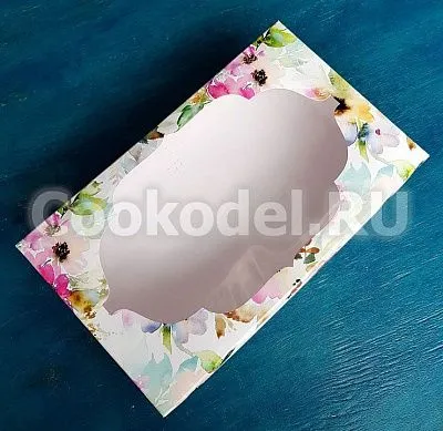 Коробка для зефира Цвет шиповника с окном 25х20х6 см