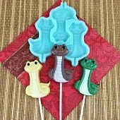 Силиконовая форма для леденцов и шоколада №2169 "Змейки Рио"