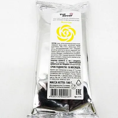 Мастика Топ Декор Желтая, 100 гр