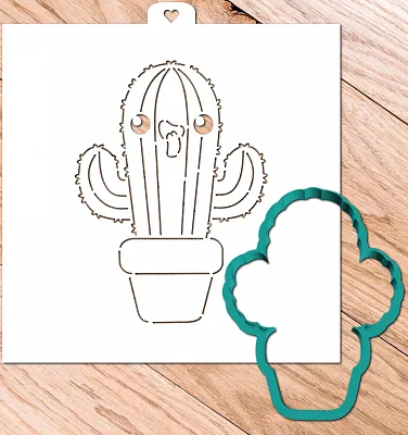 AL Форма и трафарет "Кактус в горшочке"