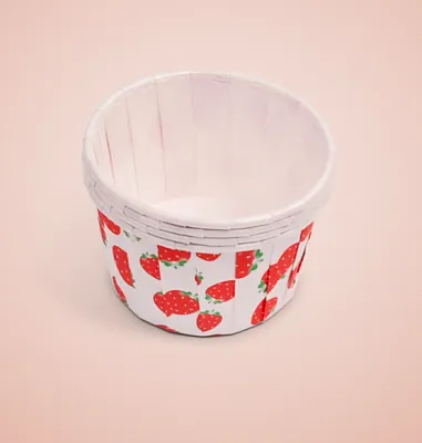 Форма бумажная капсула Маффин Клубнички 100 шт 50х40 мм