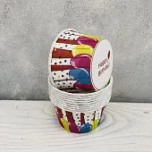 Форма/капсула бумажная "Маффин Happy Birthday" (10 шт) 50х40 мм