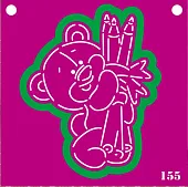 S Форма + трафарет "Мишка с карандашами" 11 см №155