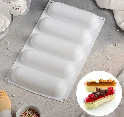 Форма для выпечки и муссовых десертов "Эклер", 5 ячеек