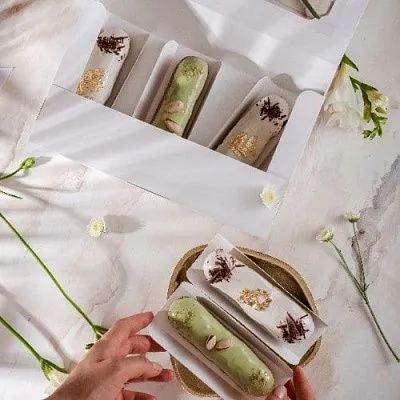 Коробка для эклеров и эскимо Белая, 5 вкладышей, 25х15х5 см