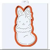 AL Трафарет и форма. Зайчик в Рождественском носке №2