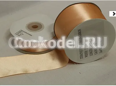 Лента атласная "Бежевая-6035" шир-3 мм, длина 91 м