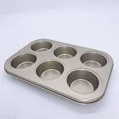 Форма для выпечки Жаклин Золото 27х19х3 см 6 ячеек d=6,5 см антипригарное покрытие