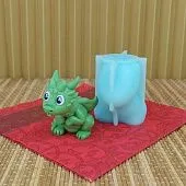 Силиконовая форма молд №2048 "Дракон задувает свечу"