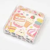 Коробка для кондитерских изделий с пластиковой крышкой "Сладкая вечеринка", 12х12х3 см