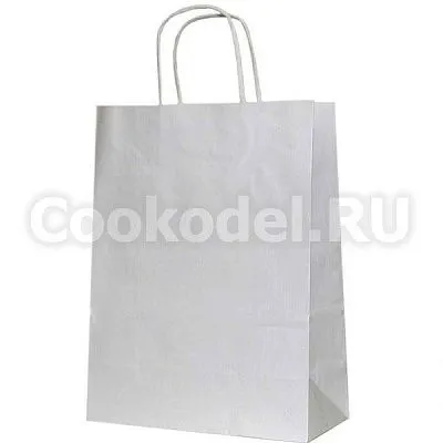 Крафт пакет с ручками Белый 10 шт, 260х150х350 мм
