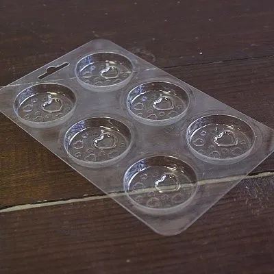 Форма для шоколада "Сердечки круги" 6 шт (пластик)