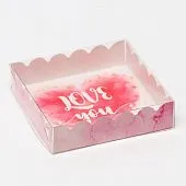 Коробочка для печенья с пластиковой крышкой, "Любовь", 12х12х3 см