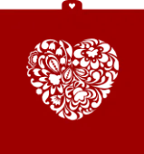 AL Трафарет "Сердце хохлома 2"