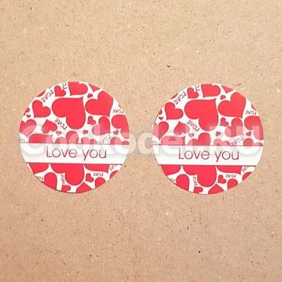 Набор наклеек "Love you"  D-3,5 см (10 шт)