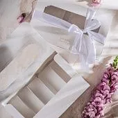 Коробка для эклеров и эскимо Белая, 5 вкладышей, 25х15х5 см