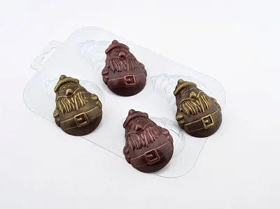 Форма для шоколада "Мини Дед мороз", (пластик), 4 шт