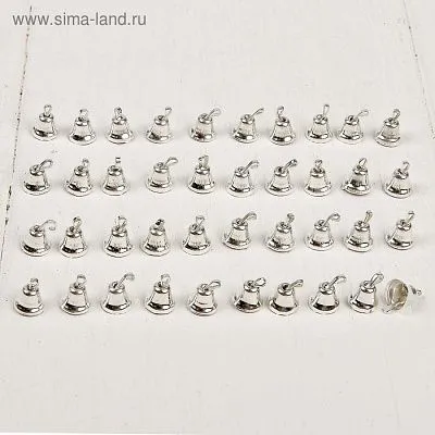 Декор Колокольчики серебряные 0,6 см 40 шт