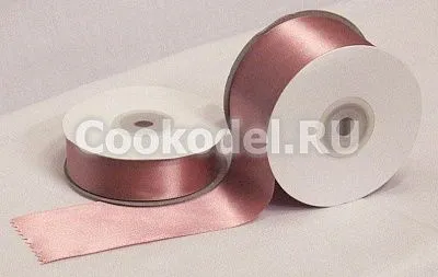 Лента атласная "Пыльная роза 6045" шир-12 мм