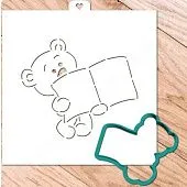 AL Трафарет+форма "Медвежонок с книгой"