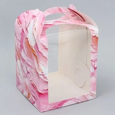 Коробка для кулича "Пастель", 15х15х18 см