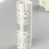 Клейкие ленты для декора Серебристые, 7 шт